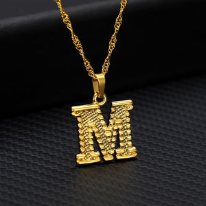 Capital Letter Initial Necklace For Women Stainless Steel Gold A-Z Alphabet Pendant Necklace Jewelry Christmas Gift Bijoux Femme