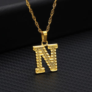 Capital Letter Initial Necklace For Women Stainless Steel Gold A-Z Alphabet Pendant Necklace Jewelry Christmas Gift Bijoux Femme