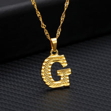 Carica l&#39;immagine nel visualizzatore di Gallery, Capital Letter Initial Necklace For Women Stainless Steel Gold A-Z Alphabet Pendant Necklace Jewelry Christmas Gift Bijoux Femme