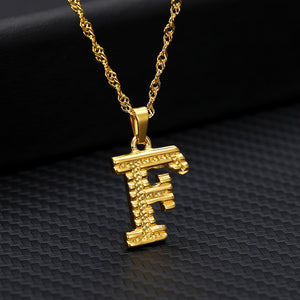 Capital Letter Initial Necklace For Women Stainless Steel Gold A-Z Alphabet Pendant Necklace Jewelry Christmas Gift Bijoux Femme