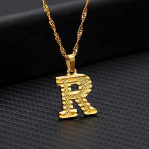 Capital Letter Initial Necklace For Women Stainless Steel Gold A-Z Alphabet Pendant Necklace Jewelry Christmas Gift Bijoux Femme