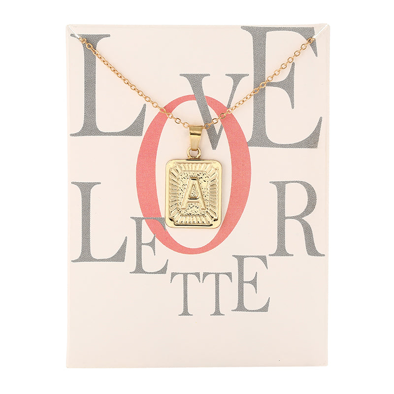 Card Fashion Brand Series 26 English Letters Alphabet Pendant Necklace For Women Men Jewelry Wholesale