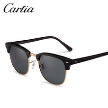 Load image into Gallery viewer, Carfia 2023 Women Men  Vintage Sunglasses Classic Retro Rivet Shades Brand Designer Rimless Sun glasses 100% UV400