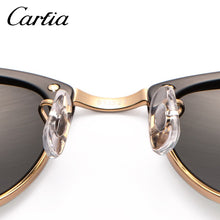 Load image into Gallery viewer, Carfia 2023 Women Men  Vintage Sunglasses Classic Retro Rivet Shades Brand Designer Rimless Sun glasses 100% UV400