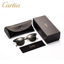 Load image into Gallery viewer, Carfia 2023 Women Men  Vintage Sunglasses Classic Retro Rivet Shades Brand Designer Rimless Sun glasses 100% UV400