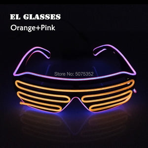 Occhiali da sole con otturatore luminoso per festival di carnevale Occhiali da sole a LED Dance DJ EL Occhiali da sole Occhiali al neon per decorazioni natalizie luminose per feste 