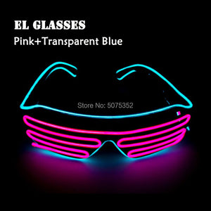 Occhiali da sole con otturatore luminoso per festival di carnevale Occhiali da sole a LED Dance DJ EL Occhiali da sole Occhiali al neon per decorazioni natalizie luminose per feste 