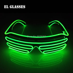 Occhiali da sole con otturatore luminoso per festival di carnevale Occhiali da sole a LED Dance DJ EL Occhiali da sole Occhiali al neon per decorazioni natalizie luminose per feste 