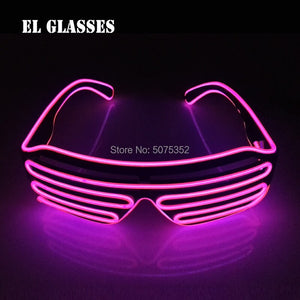 Occhiali da sole con otturatore luminoso per festival di carnevale Occhiali da sole a LED Dance DJ EL Occhiali da sole Occhiali al neon per decorazioni natalizie luminose per feste 