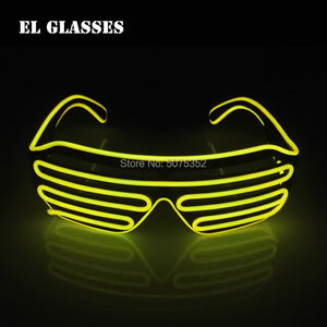 Occhiali da sole con otturatore luminoso per festival di carnevale Occhiali da sole a LED Dance DJ EL Occhiali da sole Occhiali al neon per decorazioni natalizie luminose per feste 