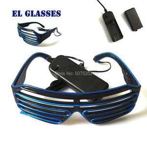 Occhiali da sole con otturatore luminoso per festival di carnevale Occhiali da sole a LED Dance DJ EL Occhiali da sole Occhiali al neon per decorazioni natalizie luminose per feste 
