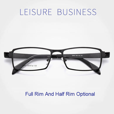 Casual And Comfortable Business Men Style Alloy Frame Glasses Half Rim And Full Rim Optional