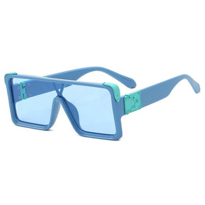 Occhiali da sole UV siamesi casual Uomo Donna Occhiali da sole quadrati con montatura grande Occhiali da vista retrò sfumati europei americani