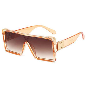 Occhiali da sole UV siamesi casual Uomo Donna Occhiali da sole quadrati con montatura grande Occhiali da vista retrò sfumati europei americani