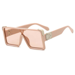Occhiali da sole UV siamesi casual Uomo Donna Occhiali da sole quadrati con montatura grande Occhiali da vista retrò sfumati europei americani
