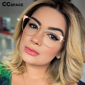 Cat Ear Simple Metal Glasses Frames Men Women Optical  Computer Glasses 45892