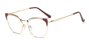 Cat Ear Simple Metal Glasses Frames Men Women Optical  Computer Glasses 45892