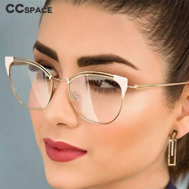 Cat Ear Simple Metal Glasses Frames Men Women Optical  Computer Glasses 45892