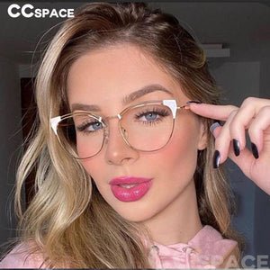 Cat Ear Simple Metal Glasses Frames Men Women Optical  Computer Glasses 45892