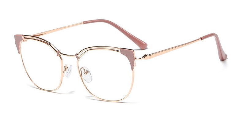 Cat Ear Simple Metal Glasses Frames Men Women Optical  Computer Glasses 45892