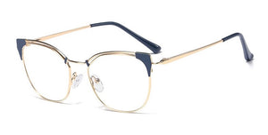 Cat Ear Simple Metal Glasses Frames Men Women Optical  Computer Glasses 45892
