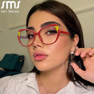 Cat Eye Anti Blue Glasses Optical Frames Women Blue Light Blocking Glasses TR90 Computer Eyeglasses Eyewear