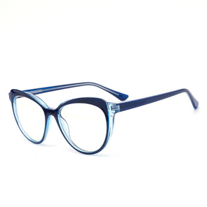 Cat Eye Anti-Blue Light Blocking Glasses TR90 Optical Frame Glass Clear Lens Prescription Myopia Computer Glass Eyeglasses