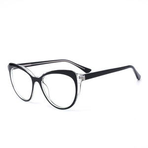Cat Eye Anti-Blue Light Blocking Glasses TR90 Optical Frame Glass Clear Lens Prescription Myopia Computer Glass Eyeglasses