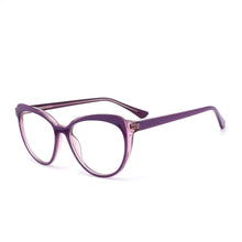 Load image into Gallery viewer, Cat Eye Anti-Blue Light Blocking Glasses TR90 Optical Frame Glass Clear Lens Prescription Myopia Computer Glass Eyeglasses