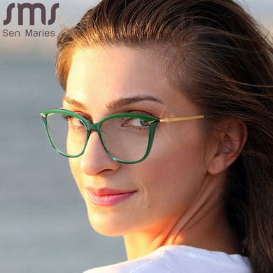 Cat Eye Anti Blue Light Blocking Optical Eyebrow Glasses Frames Men Women TR90 Spring Leg Computer Eyeglasses Shades