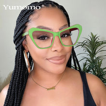Load image into Gallery viewer, Cat Eye Anti Blue Light Optical Glasses For Women Men Yellow Green Frame Clear Lens Eyeglasses Unisex Eyewear Oculos