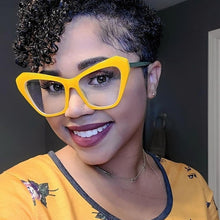 Load image into Gallery viewer, Cat Eye Anti Blue Light Optical Glasses For Women Men Yellow Green Frame Clear Lens Eyeglasses Unisex Eyewear Oculos