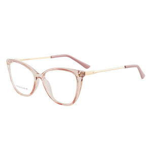 Cat Eye Anti-Blue Ray Optical Eyewear Plastic Glasses Frame Full Rim Women Style with Spring Hinges Selling