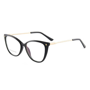 Cat Eye Anti-Blue Ray Optical Eyewear Plastic Glasses Frame Full Rim Women Style with Spring Hinges Selling