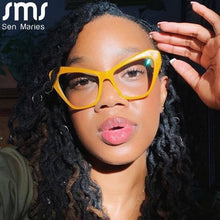 Carica l&#39;immagine nel visualizzatore di Gallery, Cat Eye Blue Light Blocking Glasses Women Men Clear Glasses Optical Eyeglasses Frame Transparent Lens Spectacle Frame Unisex