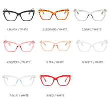 Carica l'immagine nel visualizzatore di Gallery, Occhiali Cat Eye a luce blu Designer di marca Uv400 2023 Occhiali a luce blu per donna Occhiali da vista per donna