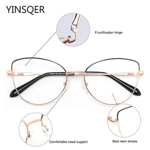 Cat Eye Clear Women's Round Glasses Frame For Myopia Reading Prescription Glasses Vintage Gaming Eyeglasses Female Fake Eyewear