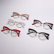 Load image into Gallery viewer, Cat Eye Computer Glasses Women Anti Blue Eyebrow Design Eyewear Blue Light Blocking Glasses Optical Spectacle Eyeglass Bicolor