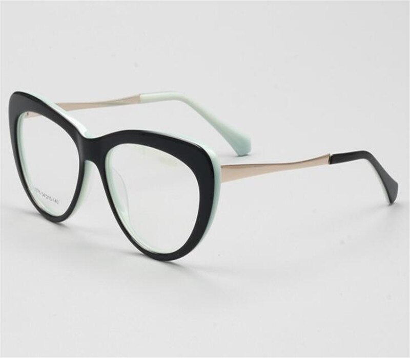 Cat Eye Design Acetate Glasses Frame Retro Women Full Rim Myopia Eyewear  Anti-Blue Light Lens Vintage Optical Eyeglasses Female