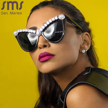 Load image into Gallery viewer, Cat Eye Diamond Sunglasses Women 2023 Female  Sunglasses Women Brand Designer Eyewear Men Big Vintage Shades Glasses UV400