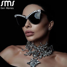 Load image into Gallery viewer, Cat Eye Diamond Sunglasses Women 2023 Female  Sunglasses Women Brand Designer Eyewear Men Big Vintage Shades Glasses UV400