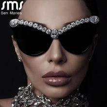 Load image into Gallery viewer, Cat Eye Diamond Sunglasses Women 2023 Female  Sunglasses Women Brand Designer Eyewear Men Big Vintage Shades Glasses UV400