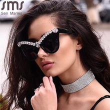 Load image into Gallery viewer, Cat Eye Diamond Sunglasses Women 2023 Female  Sunglasses Women Brand Designer Eyewear Men Big Vintage Shades Glasses UV400