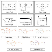 Load image into Gallery viewer, Cat Eye Eyeglass Frame for Women Female Grade Glasses Retro Optic Glasses Frames 2023 Points monturas de lentes mujer