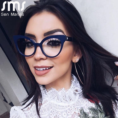 Cat Eye Eyeglasses Frames Prescription Vintage Optical Glasses Frame Women Men Transparent Clear Len Eyewear