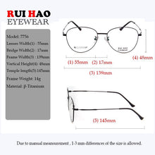 Carica l'immagine nel visualizzatore di Gallery, Cat Eye Eyeglasses Women Retro Optical Glasses Men Super Light Titanium Alloy Eyeglasses Spectacles 7756