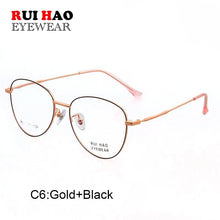 Carica l'immagine nel visualizzatore di Gallery, Cat Eye Eyeglasses Women Retro Optical Glasses Men Super Light Titanium Alloy Eyeglasses Spectacles 7756