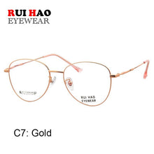 Carica l'immagine nel visualizzatore di Gallery, Cat Eye Eyeglasses Women Retro Optical Glasses Men Super Light Titanium Alloy Eyeglasses Spectacles 7756