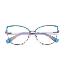 Load image into Gallery viewer, Cat Eye Glasses Frame Women Optical Prescription Anti Blue Eyeglass Light Ladies Myopia Color Matching Computer  Eyewear