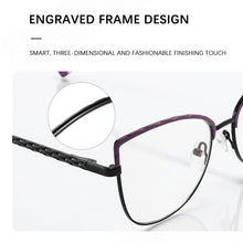 Load image into Gallery viewer, Cat Eye Glasses Frame Women Optical Prescription Anti Blue Eyeglass Light Ladies Myopia Color Matching Computer  Eyewear